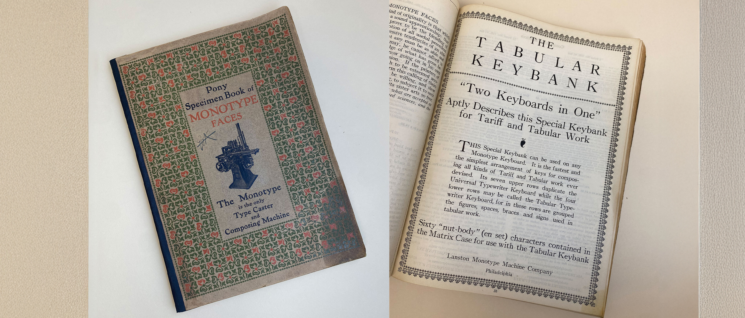 A photo of a book of type faces.