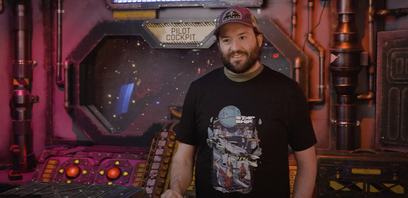 A photo of Curtus Fetters in his escape room.