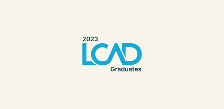A graphic that says 2023 LCAD Graduates.