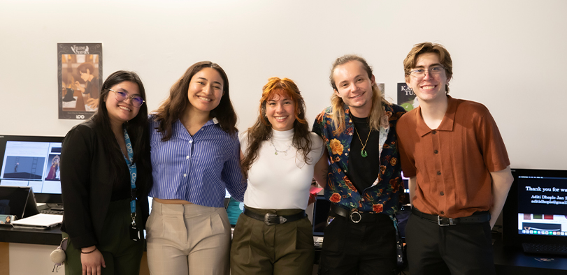 A photo of students and faculty.