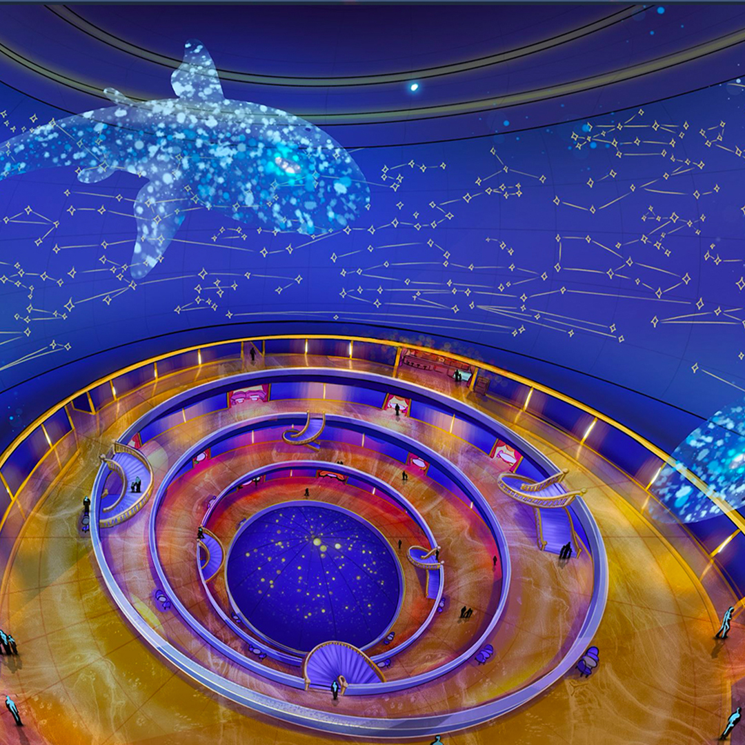 A digital painting of inside of a magical blue kettle.