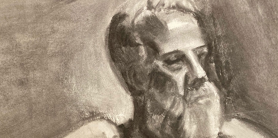 A sketch of a mans face.